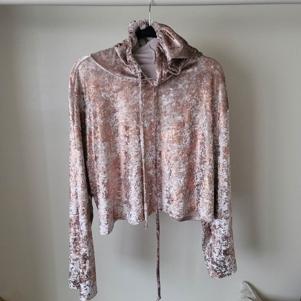 Rose Gold Crop Hoodie